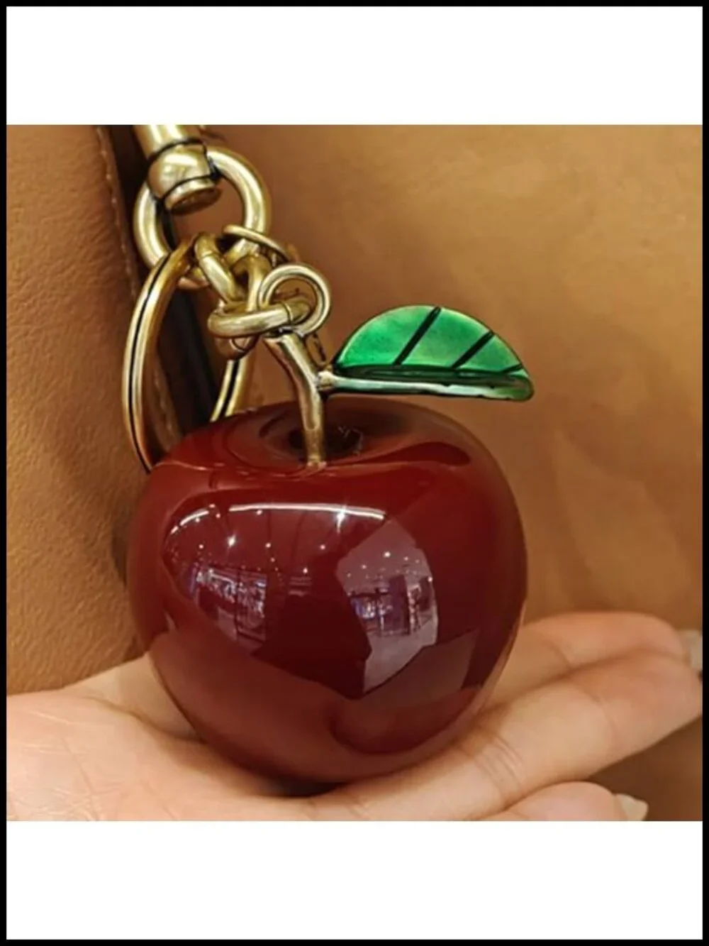 Cute Resin Metal Bag Charm Keychain with Lobster Clasp Purse Accessory